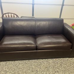 Room & Board Ian Espresso Leather Full Sofa Sleeper 