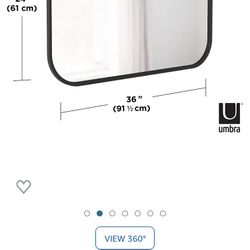 Beautiful New Black Wall Mount Mirror