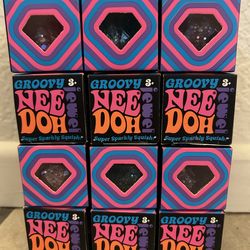 NEEDOH 3pc Mini Set Only Groovy Jewel Super Sparkly Squish Pink Purple Blue 💜🩷💙