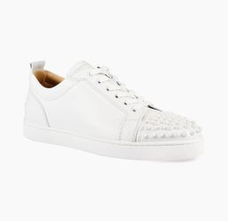 LouBoutin Spiked White Red Bottom