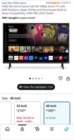 Vizio 40 inch Smart TV