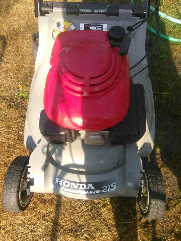 Honda Harmony hrb215 selfpropelled variable speed lawn mower no bag