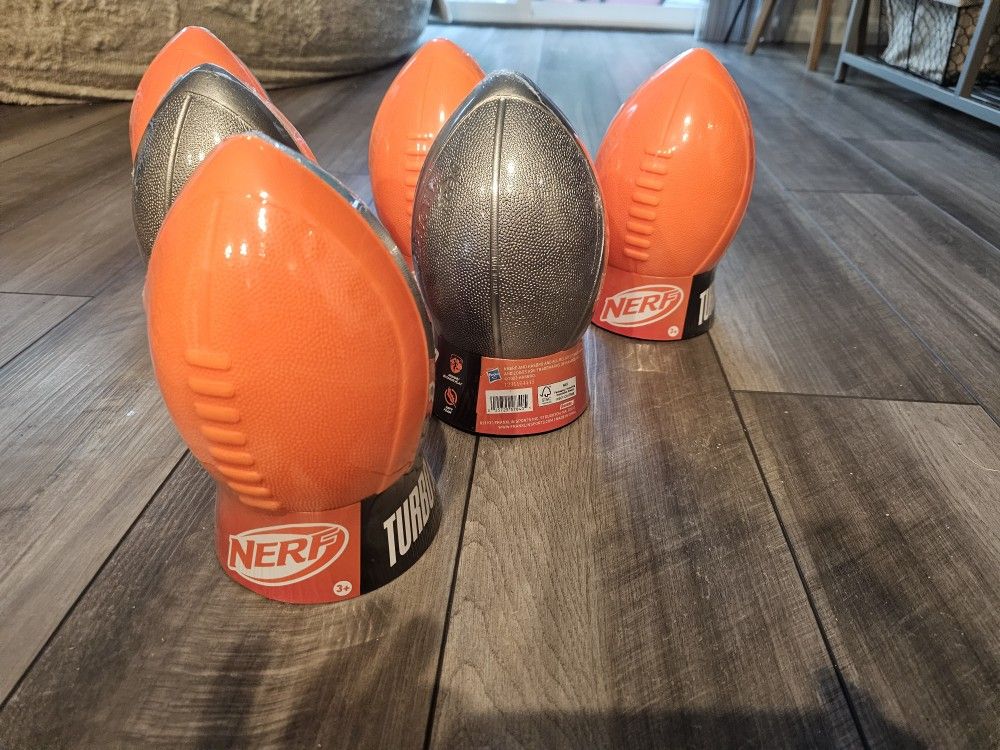6 New SEALED Unopened NERF footballs