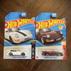 2025 Hot Wheels Then and Now Series Porsche 911 Turbo Cabriolet (set of 2)