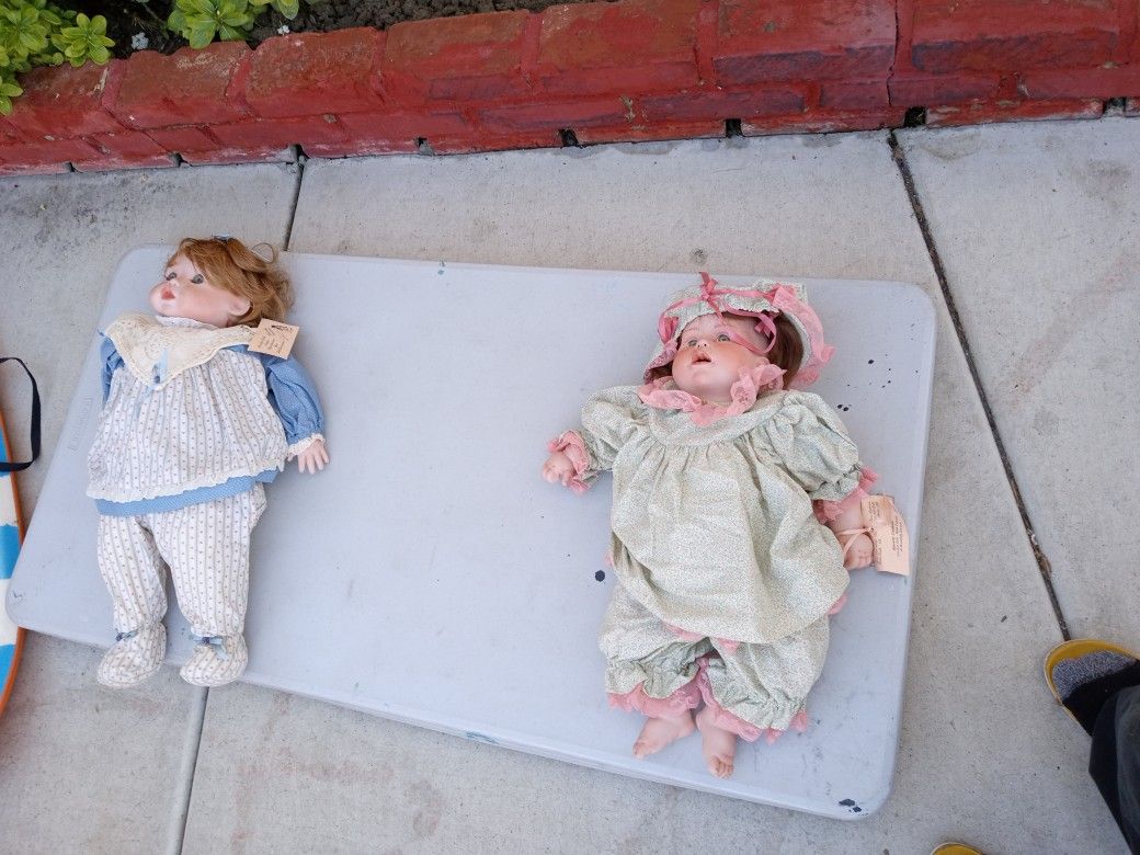 Hand Painted Porcelain Dolls Vintage Antique Brand New