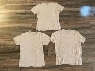 3 White T-Shirts - Men’s Large
