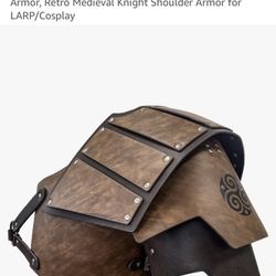 HiiFeuer Viking Faux Leather Single Pauldron Shoulder Armor, Retro Medieval Knight Shoulder Armor for LARP/Cosplay 