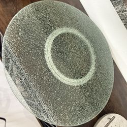 Rotating Lazy Susan Tray Crackled-Glass