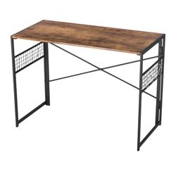 Homy Casa HARPER PLUS VINTAGE 39.4" W x 19.7" D x 28.4" H Folding Table for Home and Office