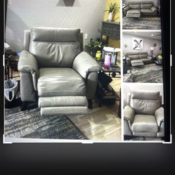 Power Leather Couch Recline Ends And Recliner 