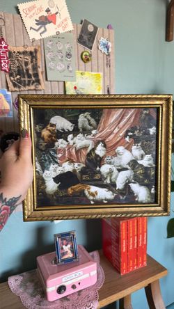 42 Cats in a Vintage Frame • Maximalist Victorian Wall Art
