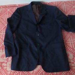 SuitSupply Napoli  straight slim Jacket Navy Blue Zignone Wool 46 US 56 EU