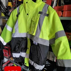 TrueCrest Reflective Safety Bomber Jacket.  Green L