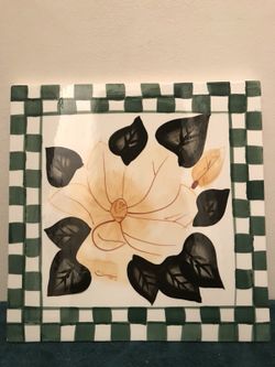 Large Ceramic Magnolia Trivet