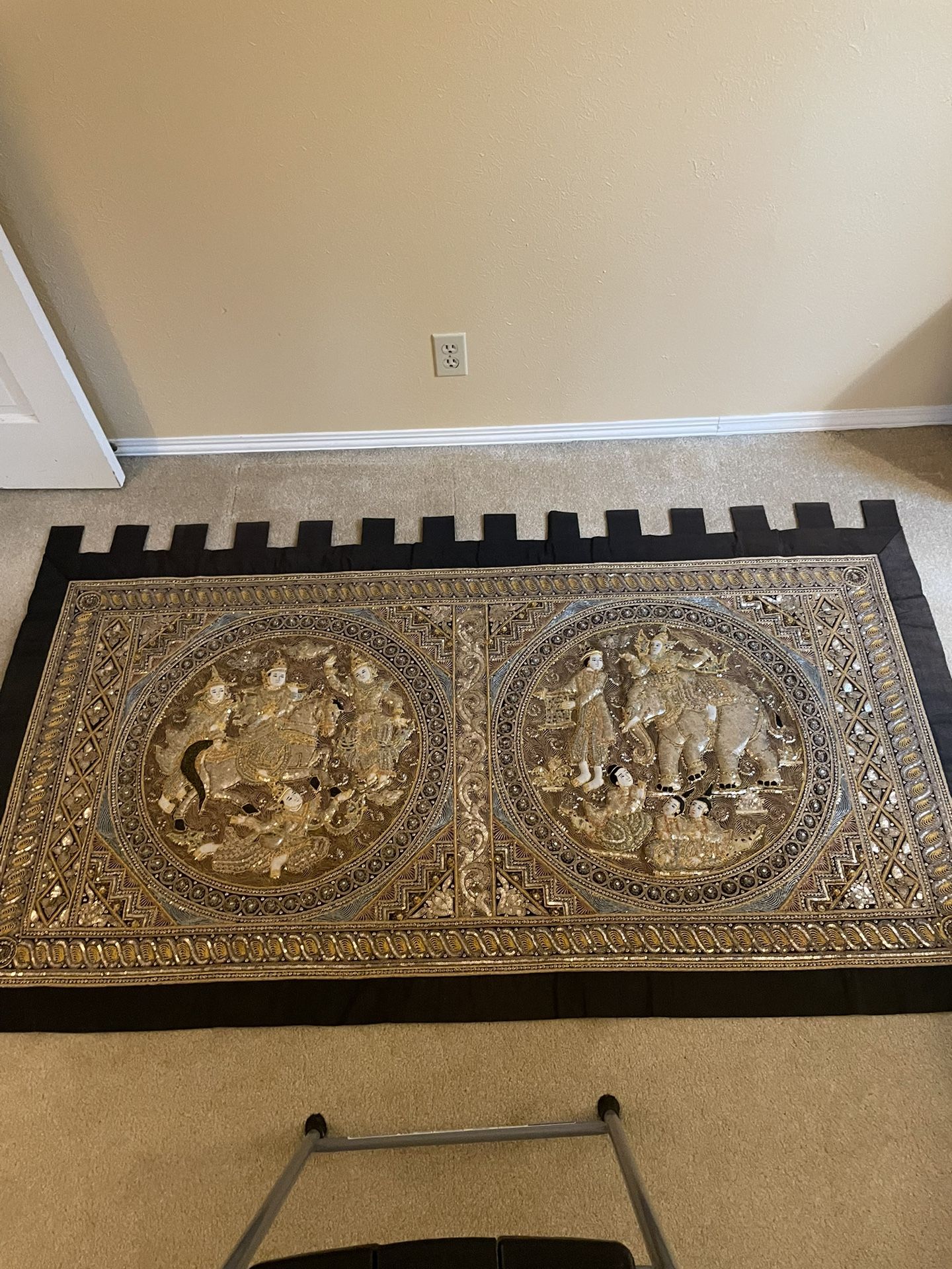 Vintage Kalaga Elephant bead embroidered $330