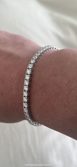 7 Ctw Lab Grown Diamond Tennis Bracelet- White Gold Setting