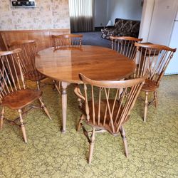Vintage Ethan Allen Walnut Dining Room Set, Beautiful!