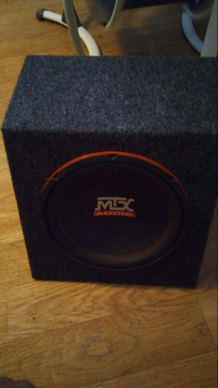 10 inch mtx sub with box and built in amp