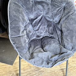 2 Basics Comfortable Faux Fur Saucer Shaped Chair with Foldable Metal Frame, 
