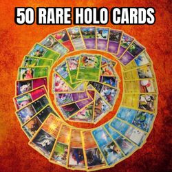 Lot Of 50 Rare Shiny Holo Foil Pokemon Cards - 50 Card Booster Pack