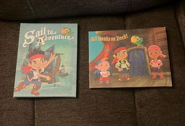 Free!! Jake And The Neverland Pirates Set Of 2 Canvas Picture Frames