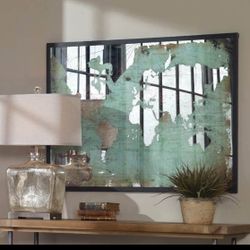 Uttermost 30400 Mirrored World Map 33" X 45" Art Print - Black 