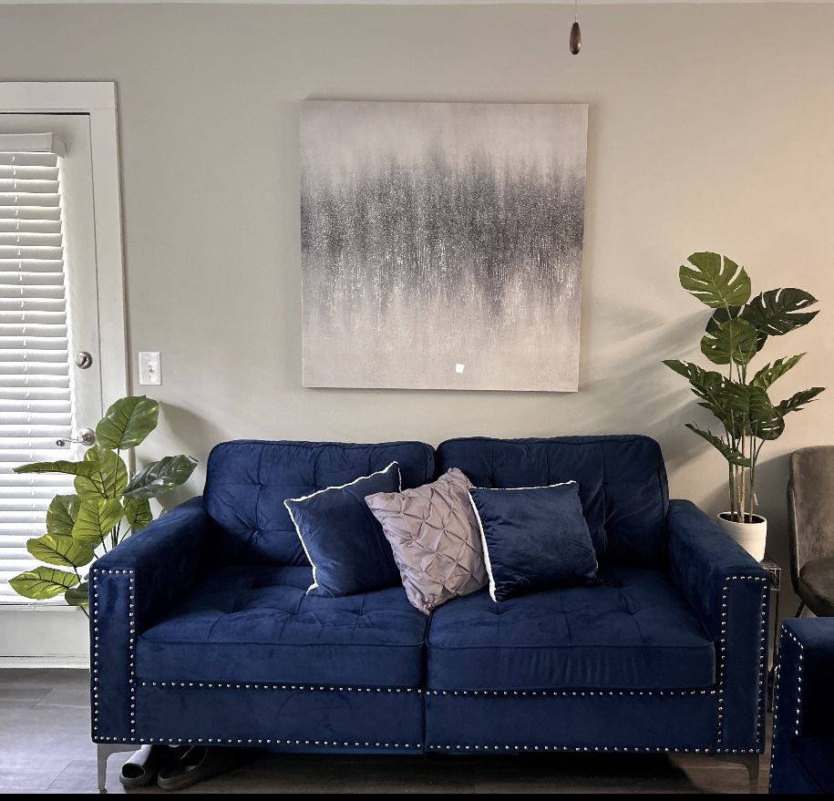 Gently Used Royal Blue Living Room Set.