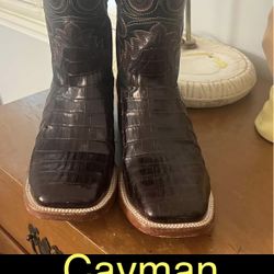 Cayman Alligator Skin Boots 7.5D