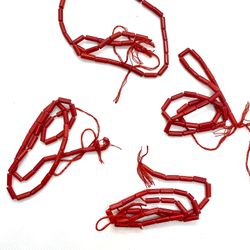 Strand Of Coral Tube Beads