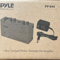 Pyle Pro PP444 Phono Turntable Preamp – New Open Box – Compact Design