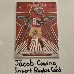 Jacob Cowing San Francisco 49ers WR Rookies & Stars Short Print Insert Rookie Card. 