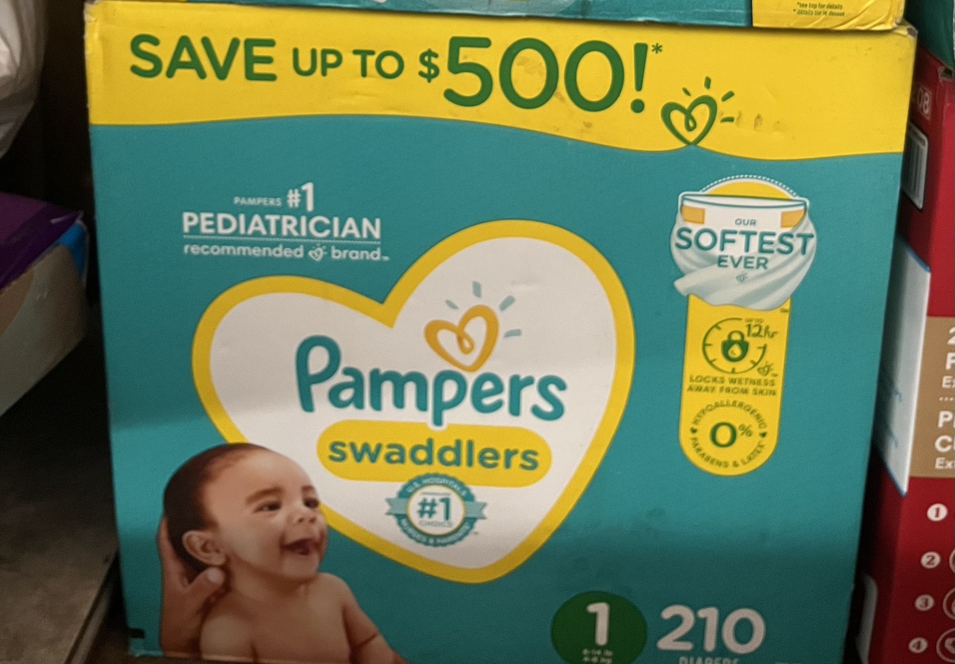 210 count size 1 pampers