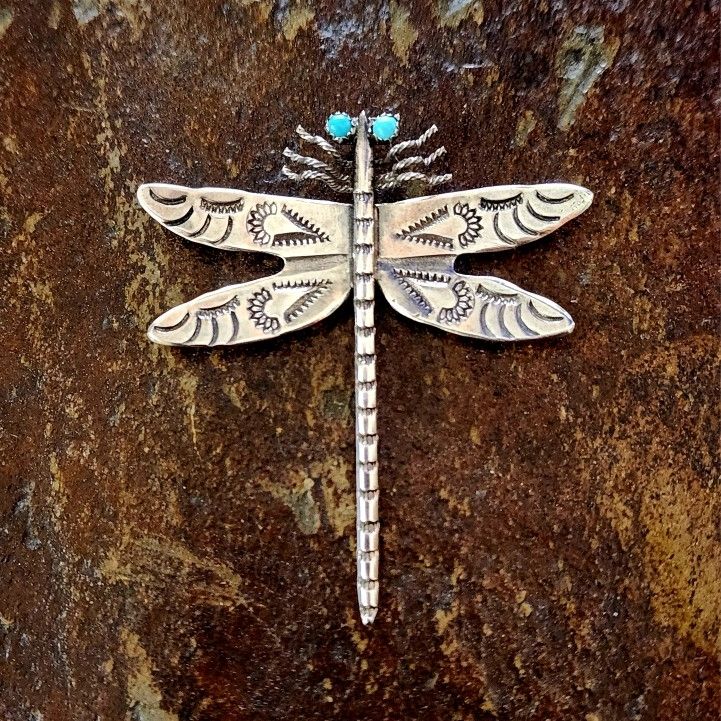 SS Turquoise Dragonfly Pin