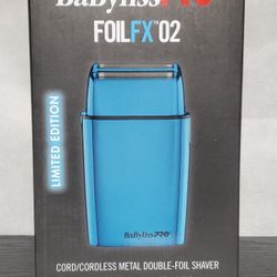 New BabylissPro Fx Double Foil Shaver Chrome Blue