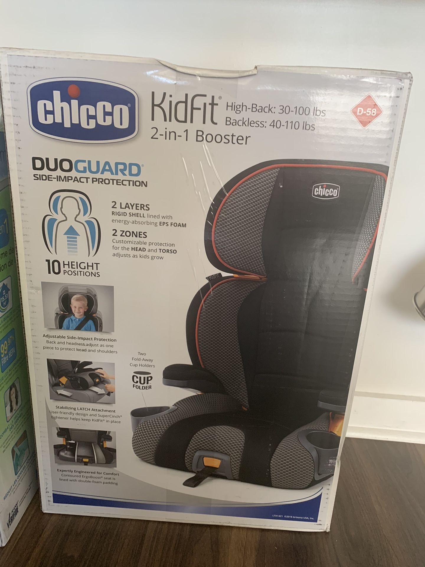 Brand New Chicco KidFit 2-in-1 Belt Positioning Booster Car Seat - Atmosphere
