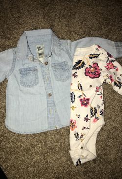 baby b’gosh denim shirt/old navy onesie
