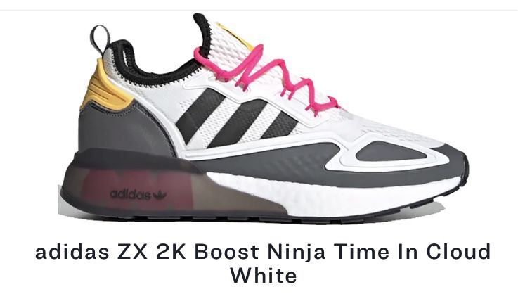 adidas ZX 2K Boost Ninja Time In Cloud White Sz 10