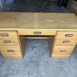 Solid Oak Executive Desk