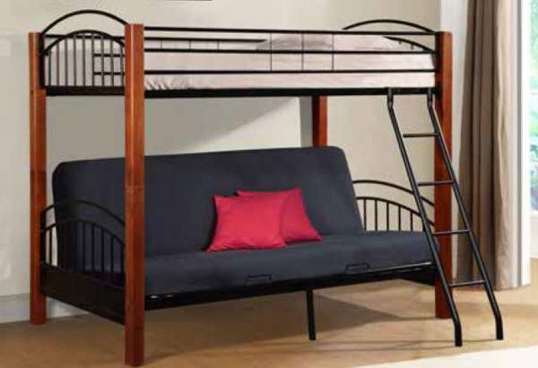 BUNK BED - Twin over Futon Metal/Wood Bunkbed - $125 (Lower East Side)