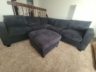 New Sectional Corduroy Sofa Couch with Ottoman! Free Delivery 🚚!