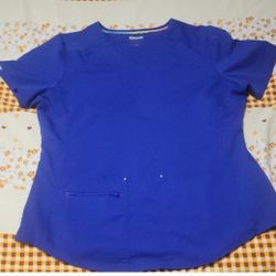 Blue Unisex Scrub Top Size Large