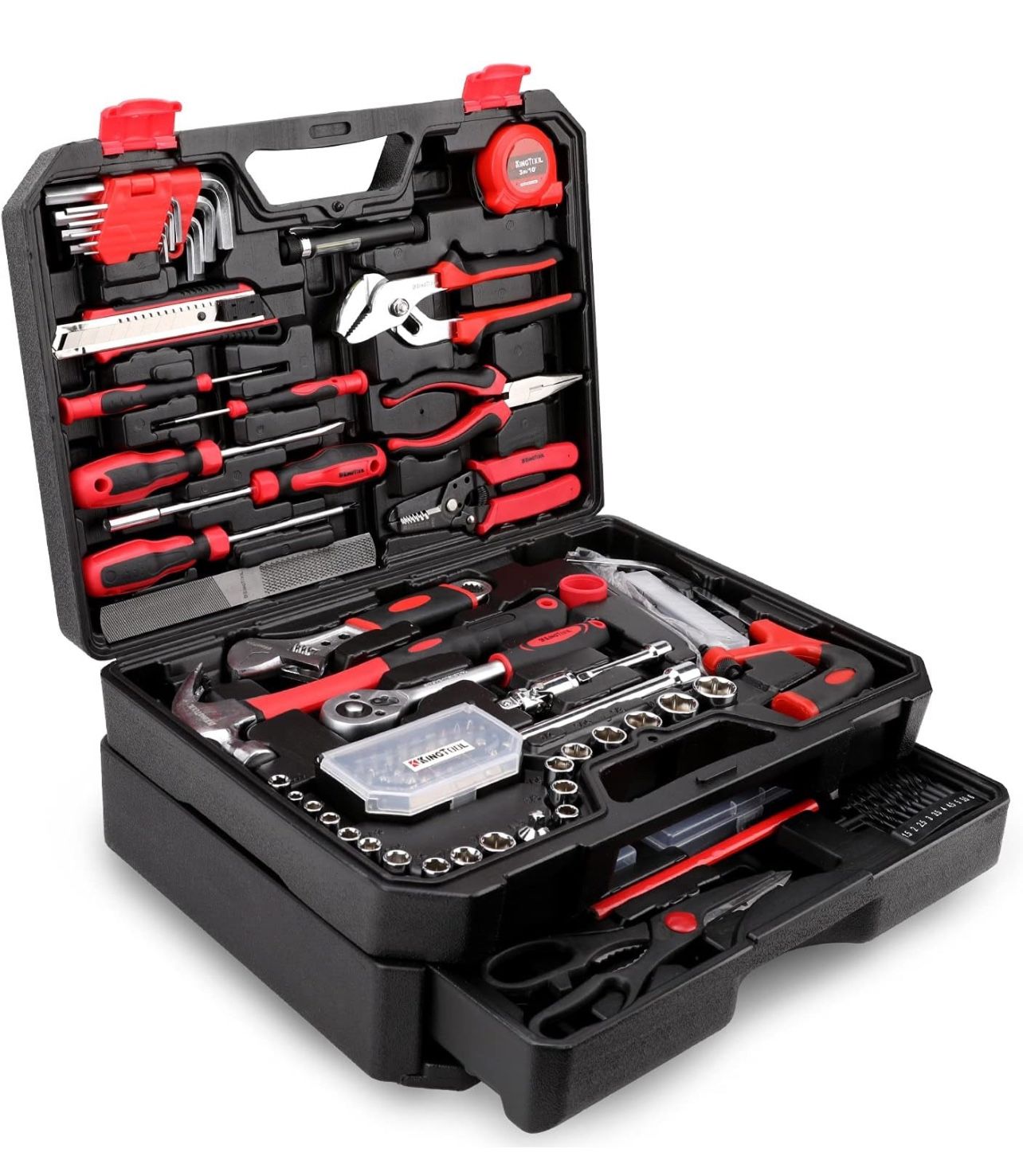 KingTool 325 Piece Home Repair Tool Kit, General Home/Auto Repair Tool Set, Toolbox Storage Case with Drawer, General Household Tool Kit - Perfect for