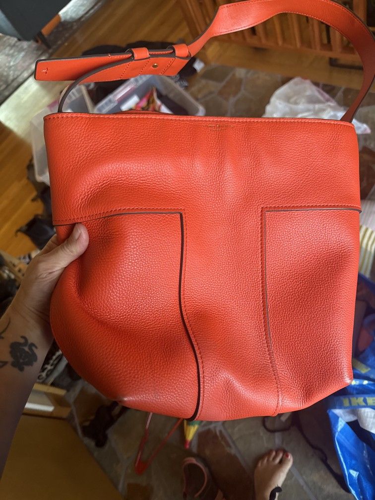 Tory Burch Block T Leather Hobo Bag