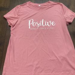Women’s Pink Positive T Shirt Size XL #12