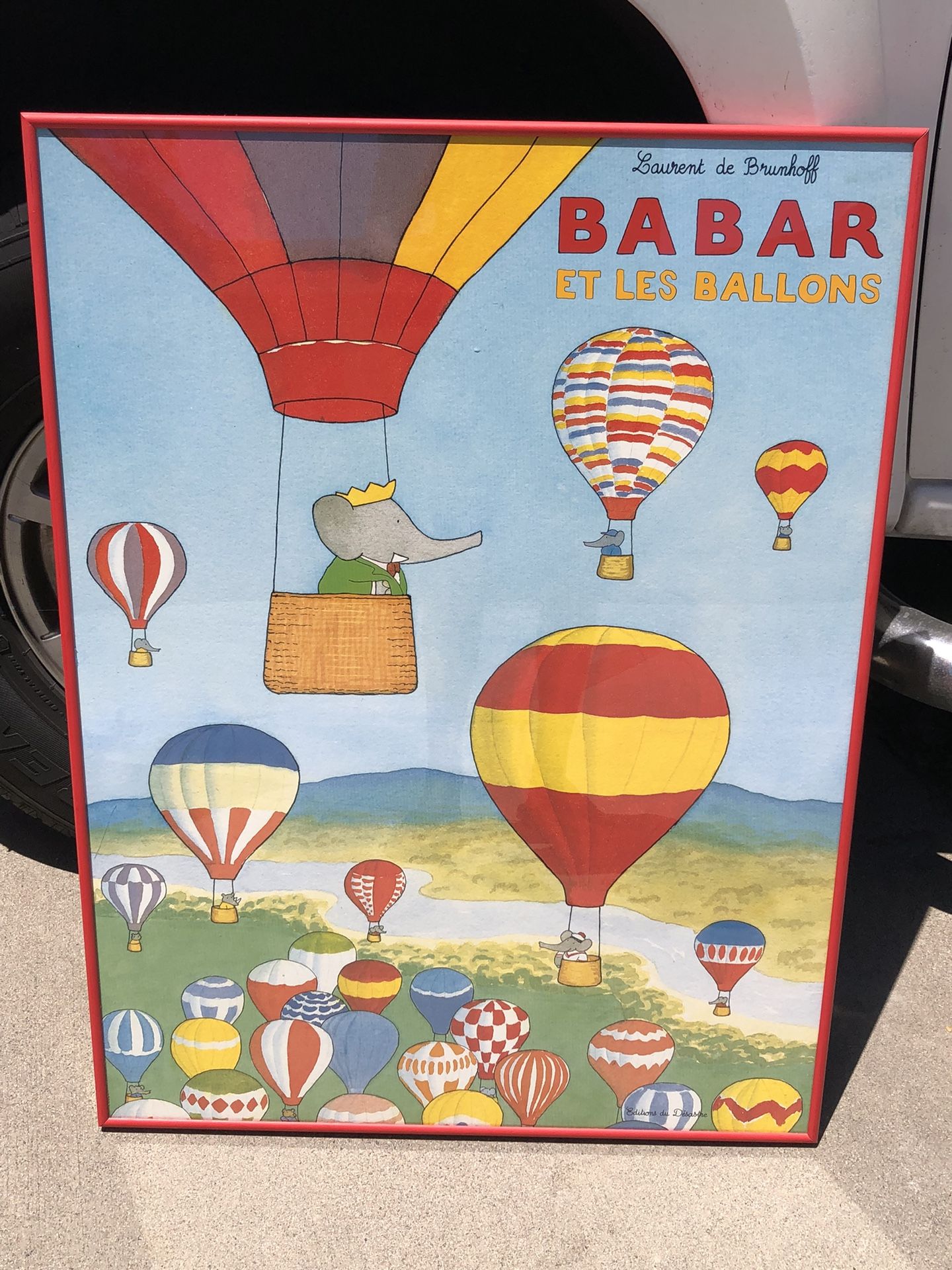 Babar Et Les Ballons Framed Vintage Art Poster