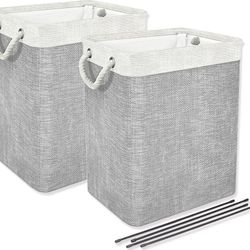 2pcs Foldable Laundry Hamper Capacity Fabric Laundry Basket for Bedroom Living 