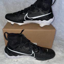 New Nike Alpha Huarache NXT Mens Size 8.5 Black Metal Baseball Cleats 