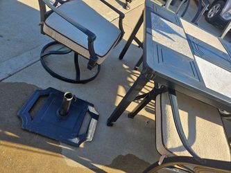 Patio Table And Chairs and cushion and new umbrella
