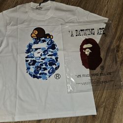 BAPE ABC Camo Milo On Big Ape Tee (FW25)
White/Blue