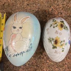 Large Old Glass Easter Eggs 